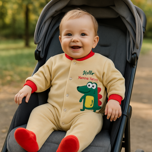 Βρεφικό Ολόσωμο Φορμάκι Bodysuit beige crocodile